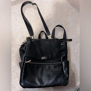 * Freshly Picked * black diaper bag with grey changing pad